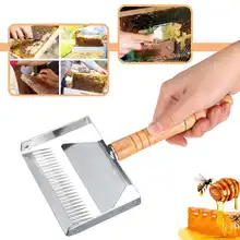 Нержавеющая сталь пчелиный улей откапывание мед скребок пчеловодства резак Лопата инструмент деревянная ручка меньше ва и беспорядок 24,5x13 cm