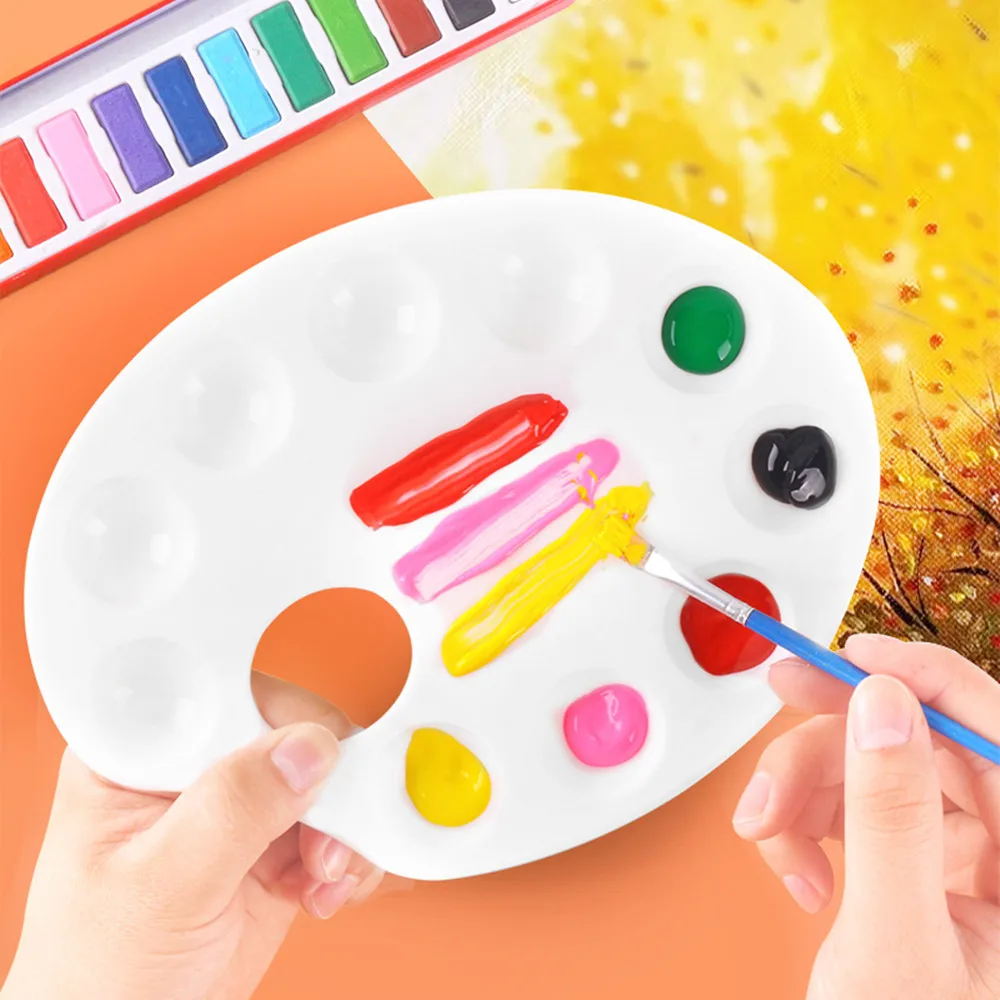

Student Oil Painting Pallet Drawing Tray Color Palette Art Paint Plastic Painting Tools Student stationery
