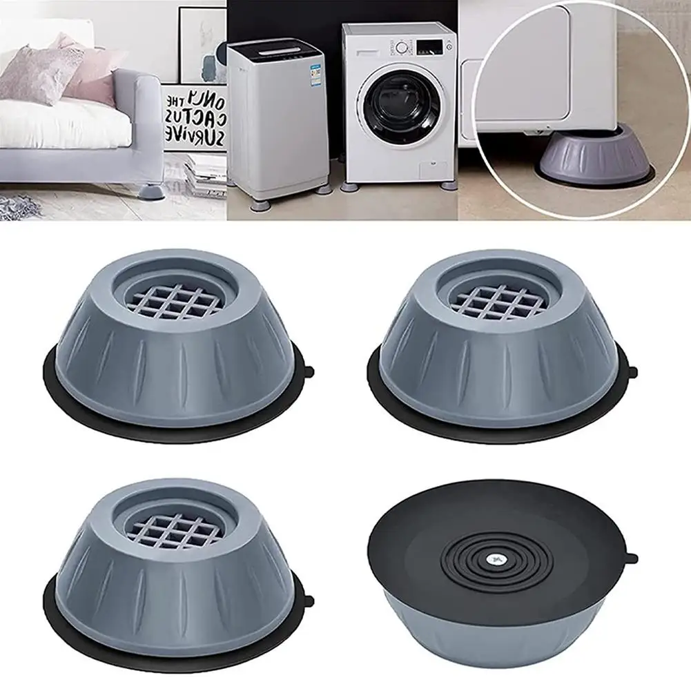 4Pcs Anti Vibration Feet Pads Rubber Legs Slipstop Silent Skid Raiser Mat For Washing Machine Support Dampers Stand Accessories | Дом и сад