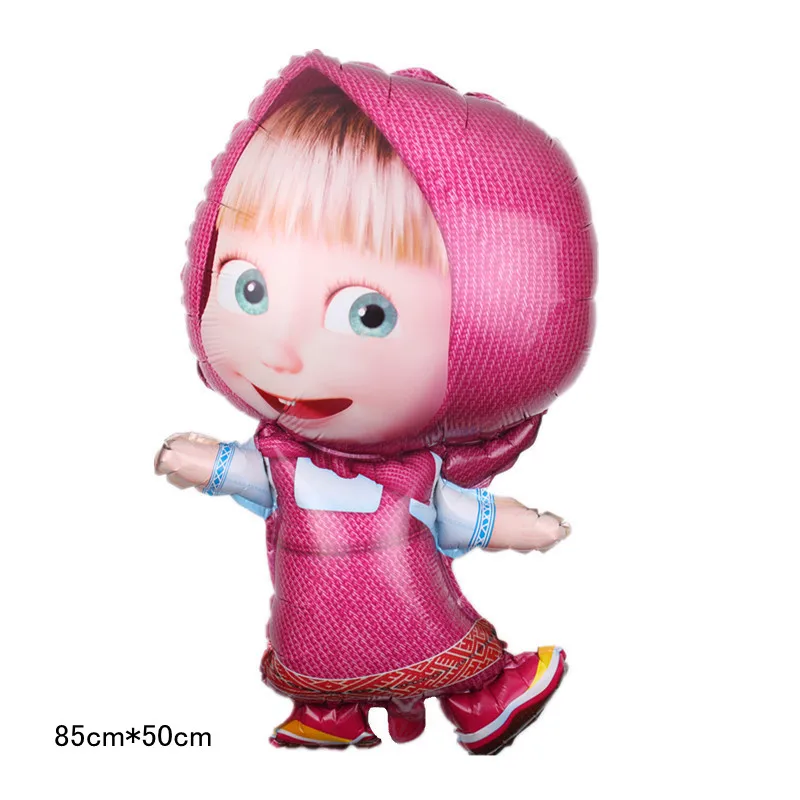 Balloon(1Pcs) С героями мультфильма «Маша и Медведь» тема, детский душ украшения для детей девочкам непременно понравится День рождения, мероприятие, Вечеринка Бумажные стаканчики и тарелки баннер одноразовая посуда - Цвет: Balloon(1Pcs)