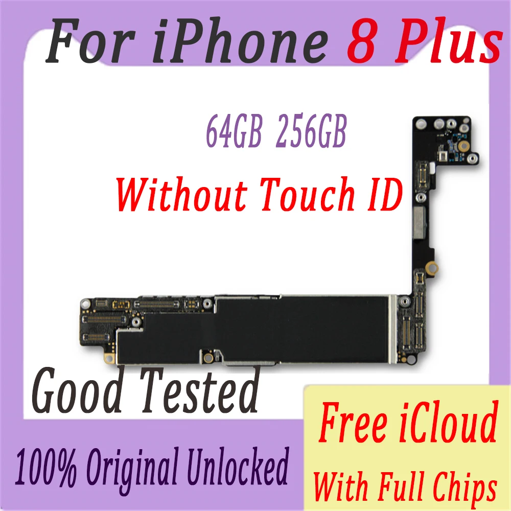 Бесплатный iCloud для iPhone 8 Plus материнская плата 64 Гб 256 ГБ оригинальная разблокированная для iPhone 8 P материнская плата с/без Touch ID MB