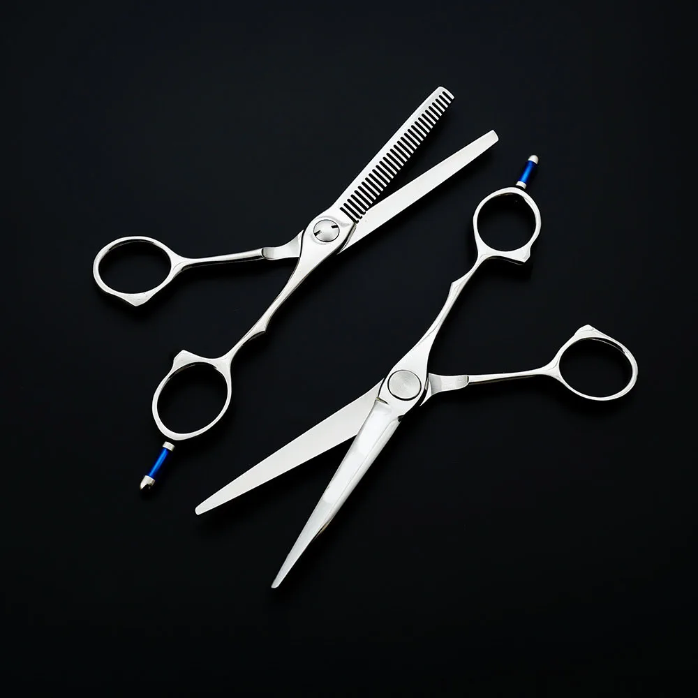 6 дюймов опорный винт ножницы для волос профессиональные 440C парикмахерские ножницы для резки барберские ножницы высокого качества личности - Цвет: set