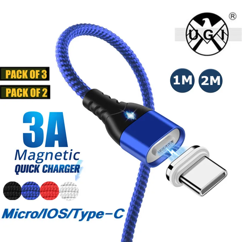 Магнитный кабель для быстрой зарядки Micro USB Type-C IOS 2/3 шт./упаковка 3 А зарядный Android