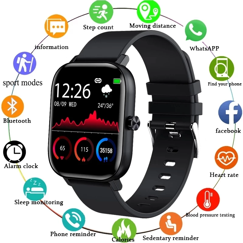

LIGE New Men Smart Watch Wristband Men Women Sport Clock Heart Rate Monitor Sleep Monitor Bluetooth Call Smartwatch for phone