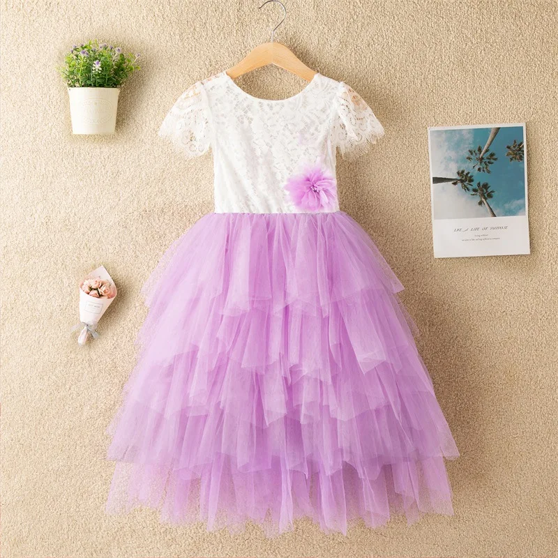 Осеннее платье с короткими рукавами для девочек 2019 г. Кружевные Пляжные Платья