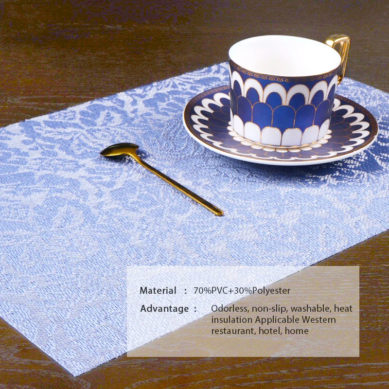  2pcs 4pcs 6pcs 8pcs PVC noble Flower Pattern Placemats Dining Table Runner Linens place mat in Kitc