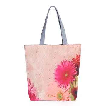 

Girls floral print canvas tote bag women's single shopping bag large capacity ladies canvas beach bag casual tote bag ladies