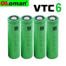 2021 original novo vtc6 3.7v 3000mah 18650 li-ion bateria 30a descarga para us18650vtc6 ferramentas baterias