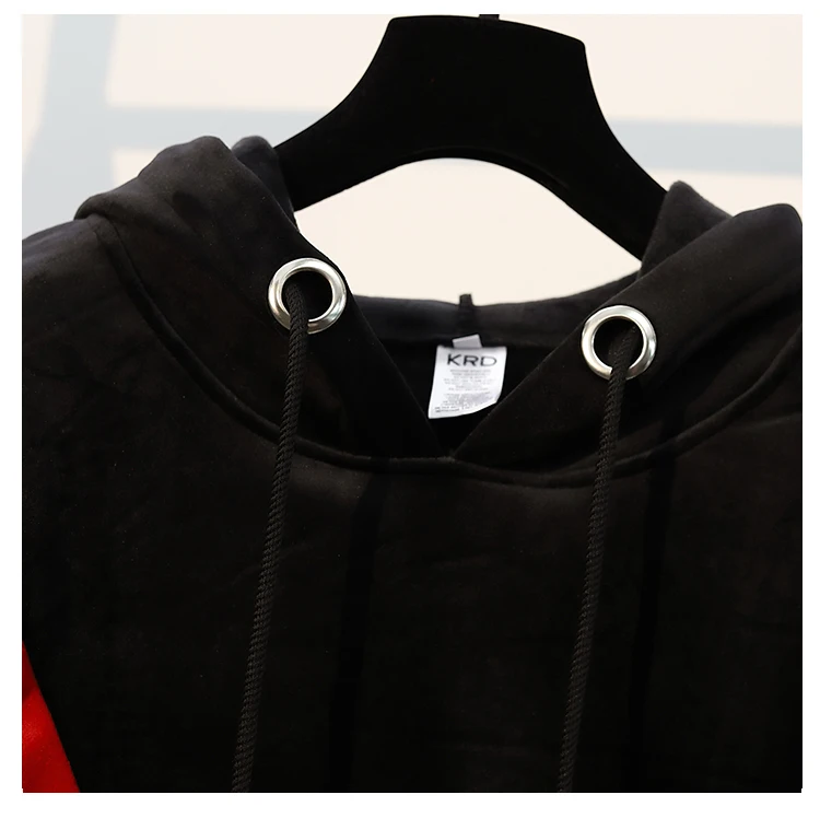 Большой размера плюс XL-5XLTracksuit, Женский комплект из двух предметов, толстовки, топ, штаны, одежда, теплый зимний бархатный утепленный спортивный комплект