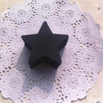 

Black Cardboard Five-pointed Star Small Label Air White Paper Card Hand Bookmark Soap Tag Manual Pendant 6 *6cm