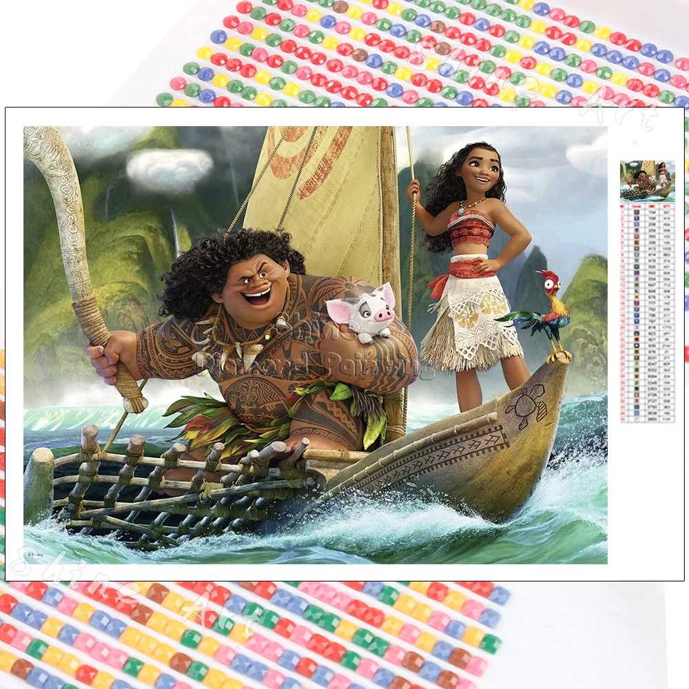 Diamond Painting Disney Cartoon Princess 5D DIY Moana Goddess