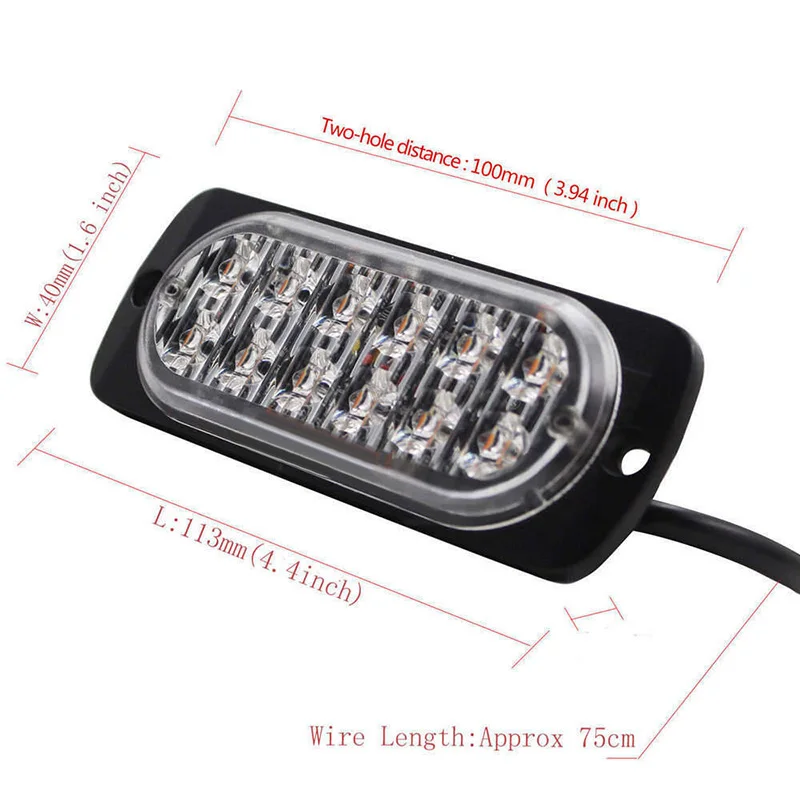 12 V-24 V 36W 12LED автомобиль грузовик опасности Предупреждение Маяк мигает мерцающий светильник светодиодный светильник