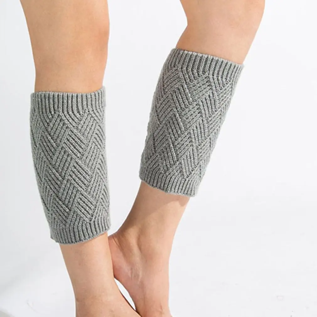 Women Thicken Warm Classic Leg Warmers Knitting Casual Knee Socks Autumn Winter High Boot Socks Short Rhombus Stockings Set