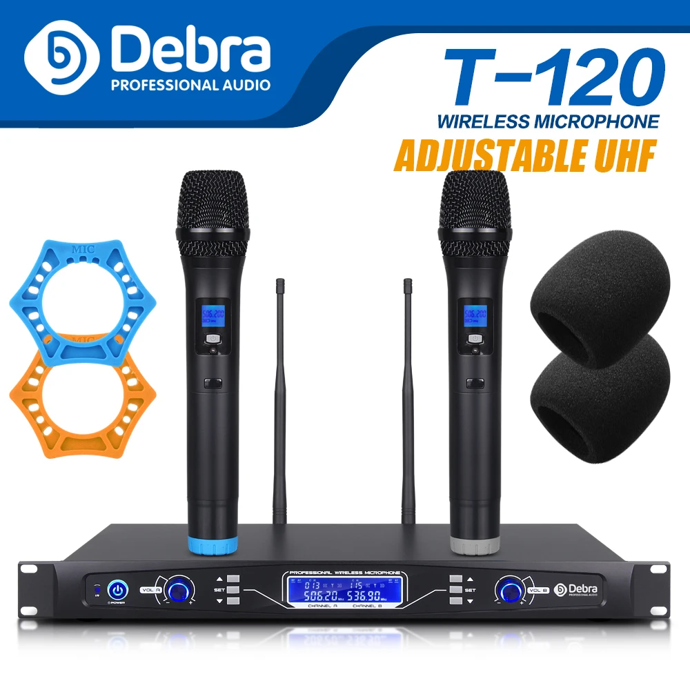 

Debra audio Pro 80*2 selectable channel UHF Wireless Microphones System with Dual Mics for Professional singer Stage Karaoke