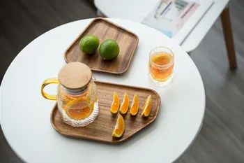 

Home Storage Trays Wooden Pan Plate Fruit Dishes Saucer Tea Tray Dessert Dinner Bread Wood Plates