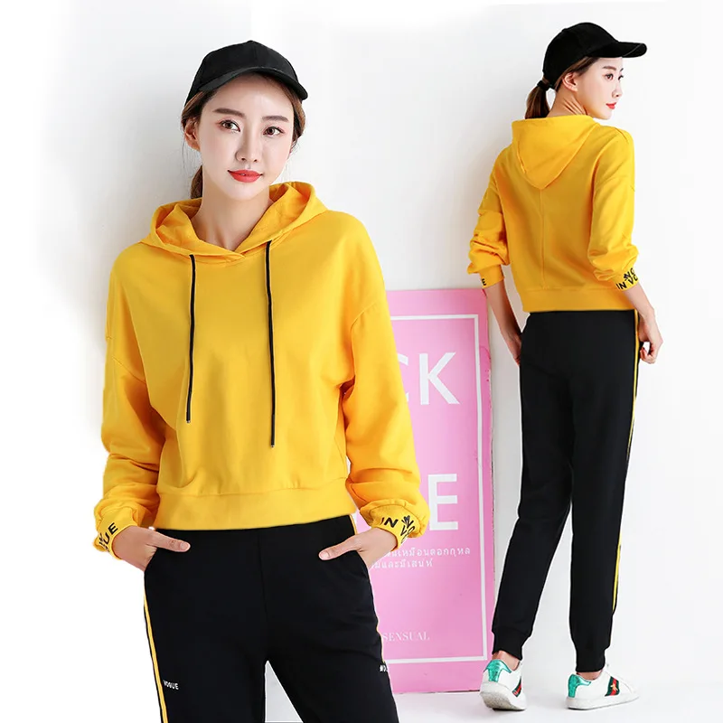 Women Sport Suit Cotton Long Sleeve Hoodie Sweatshirt+sweatpant Jogger Casual Running Workout Outfit Set Sportswear Tracksuit Women Sport Suit Cotton Long Sleeve Hoodie Sweatshirt+sweatpant Jogger Casual Running Workout Outfit Set Sportswear Tracksuit