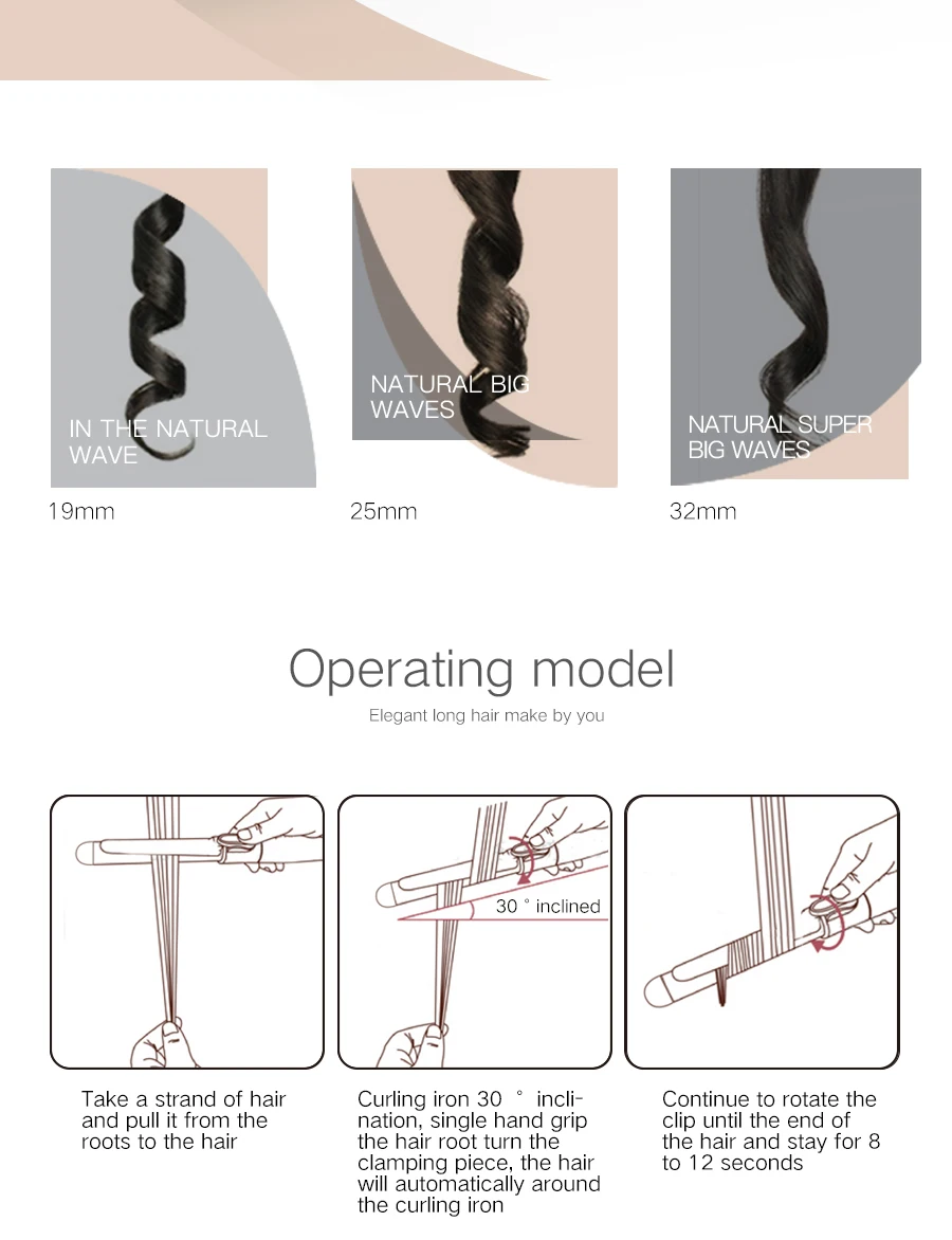 Modelador de Cabelo Estilo do Cabelo Elétrico Cerâmica Curling Ferro Estilo Profissional Ondulação Moda Máquina 10 Curling Irons