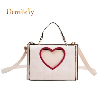 

Stylish Heart-shaped Decorative Women's Handbags Fine Grain One-shoulder Messenger Bag Luxury Brand Design Lady Tote Bag Purse