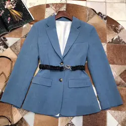 Формальная тонкая куртка для женщин с длинным рукавом Повседневная с v-образным вырезом элегантная женская куртка 2019 Новая женская куртка