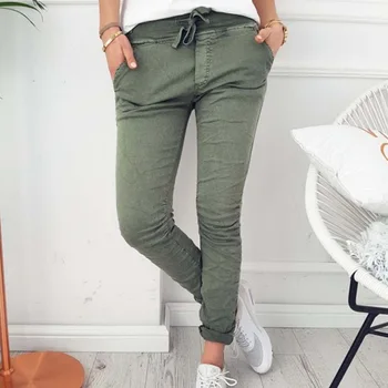

ladies fashion casual slim tight stretch pants trousers women