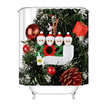 

Merry Christmas Shower Curtain Red Reindeer Santa Claus Custom Fashion Hide and Seek Shower Curtain Polyster LB88