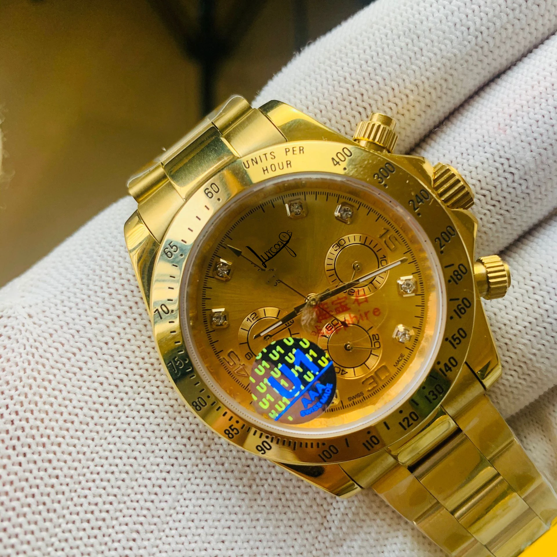 

Designer watch AAA brand gold watch men's daily automatic winding automatic winding U1 factory sapphire glass sweeping movement