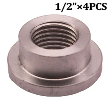 

4pcs 1/2" NPT Female Aluminum Weld On Flange Fitting Bung Kit 1 Set 4 Pack