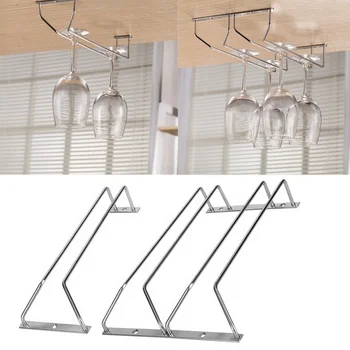 

340MM Upside Down Wine Glass Rack Wire Hanging Rack Wine Glass Hanging Rack Stemware Rack Under Cabinet 1Pcs