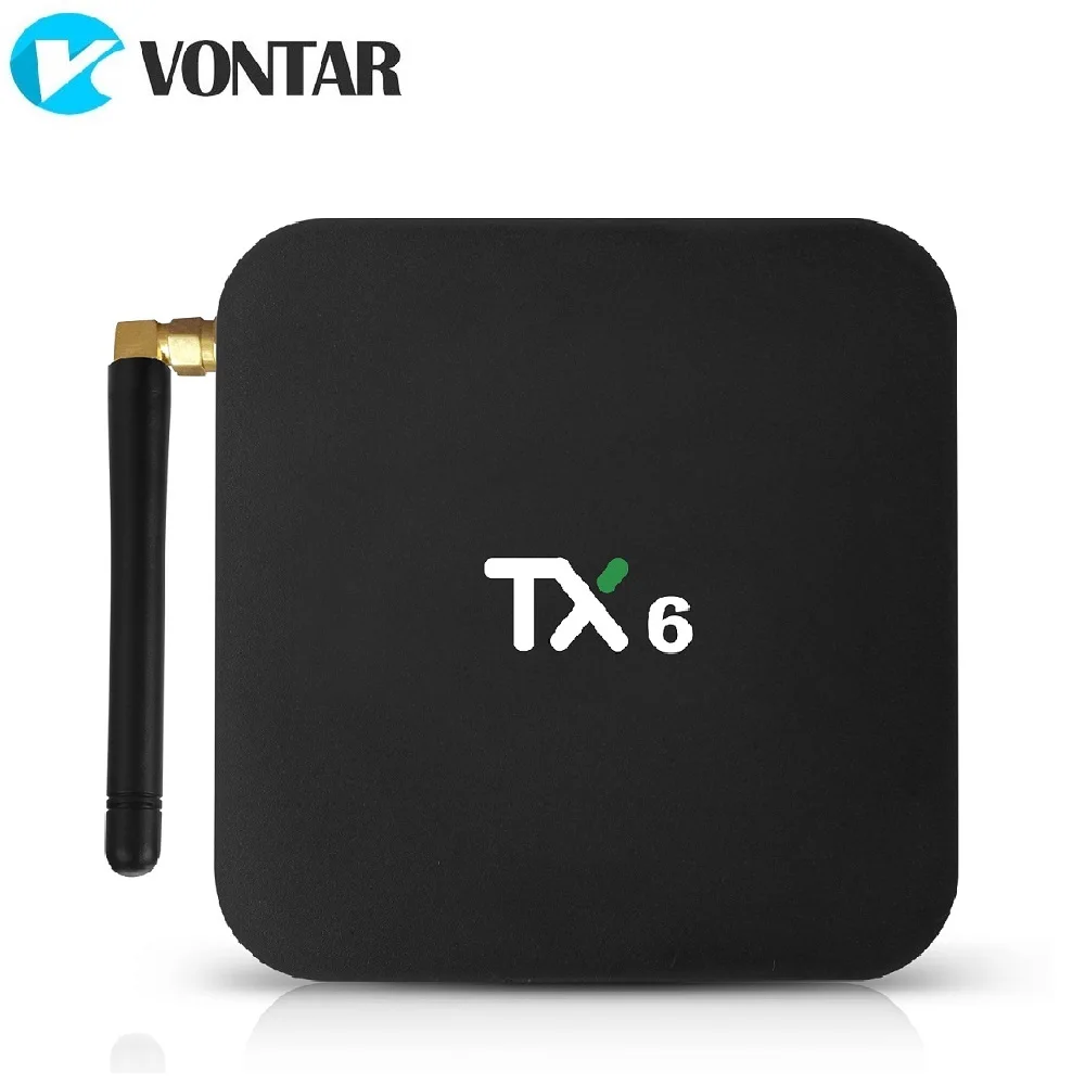 Baratos Android 9,0 caja de TV TX6 4GB RAM 64GB 5,8G Wifi Allwinner H6 Quad Core USD3.0 BT4.2 4K reproductor de Google Youtube Tanix Set Top Box TX6