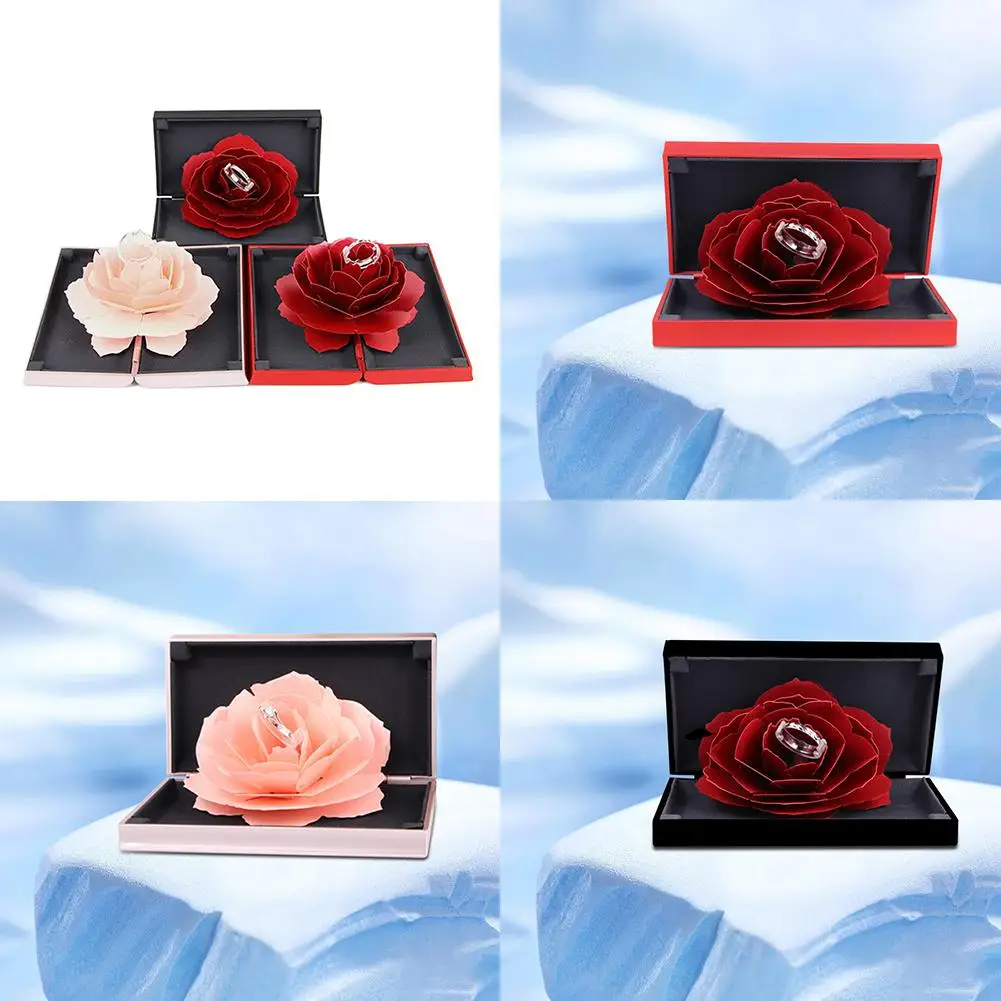 Подъемная коробка Roterende Rose Ring Box Innovatieve Perfecte verrasing Bruiloft Benodigdheden Voor Liefhebbers Органайзер подарочная коробка