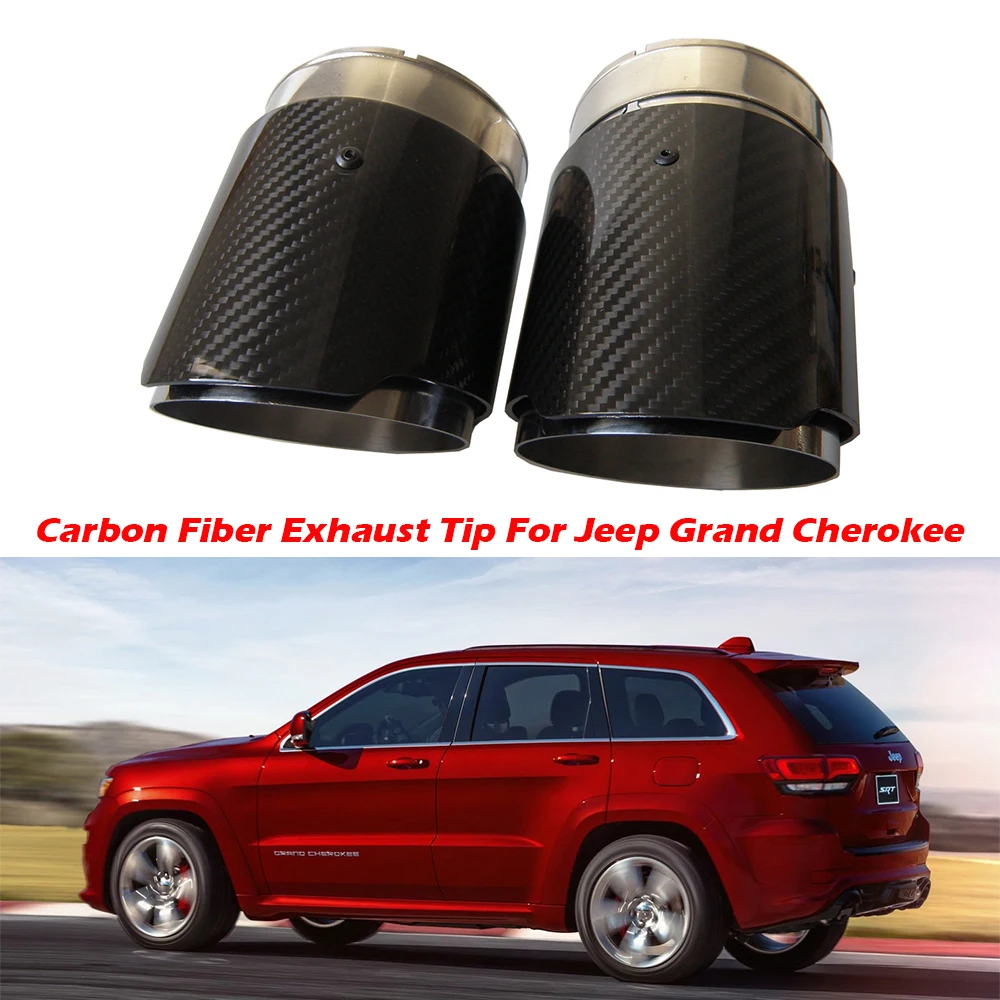 2 шт. наконечник выхлопной трубы из углеродного волокна для Jeep Grand Cherokee