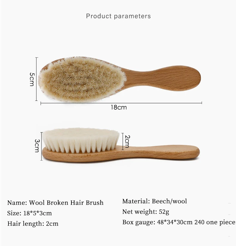 100% Pure Wool Baby Care Wooden Hairbrush Barber Shop Broken Hair Cleaning Hairbrush 5 100% Pure Wool Baby Care Wooden Hairbrush Barber Shop Broken Hair Cleaning Hairbrush