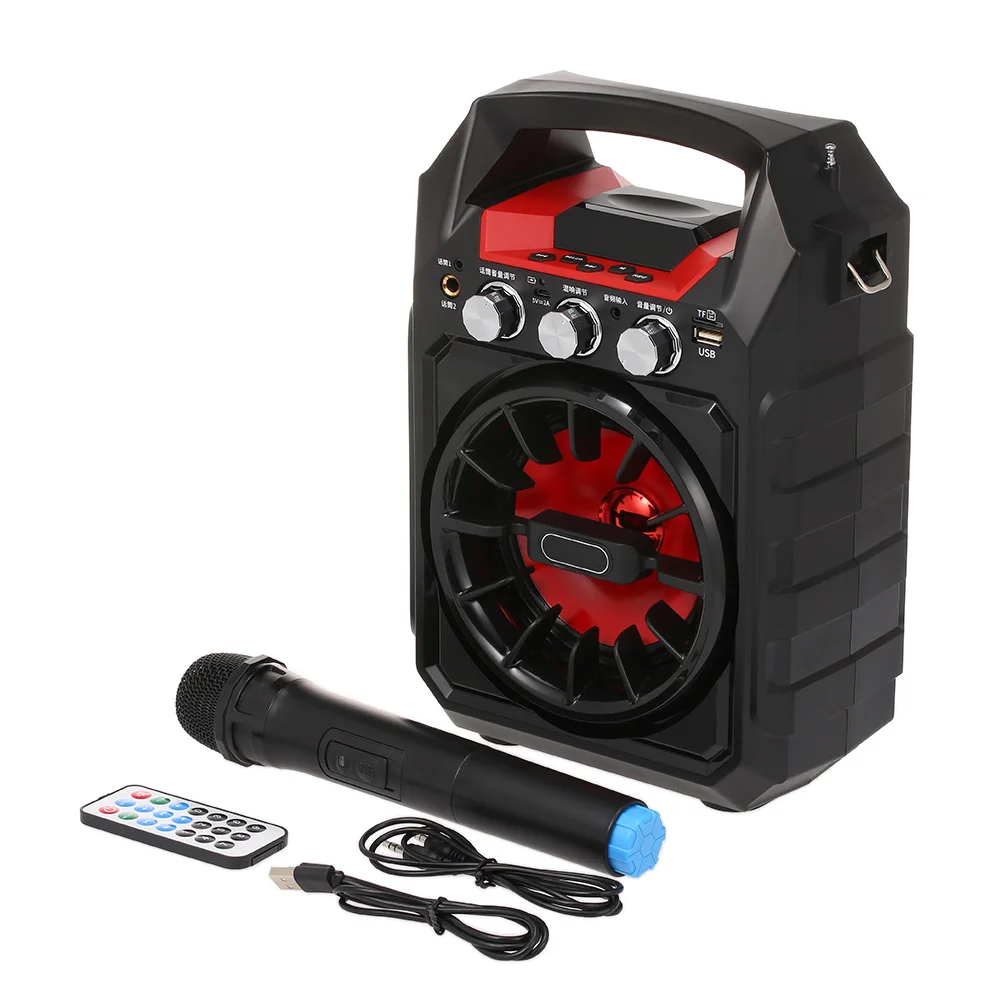 Bluetooth динамик s 15 Вт открытый караоке беспроводной ручной двойной микрофон FM