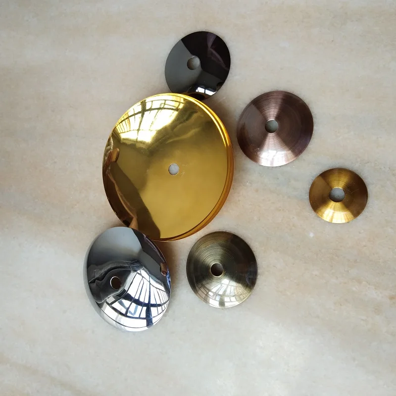 30/40/50/60/80/90/100/120/140/160mm Metal cap arc cover metal disc. plated flying saucer DIY lighting accessories 5pieces/lot
