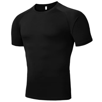 

Mens 2020 Tight-Fitting Short-Sleeved T-shirt Fitness Organization Body Fitness Gyms Fitness Splicing Cotton T-shirt