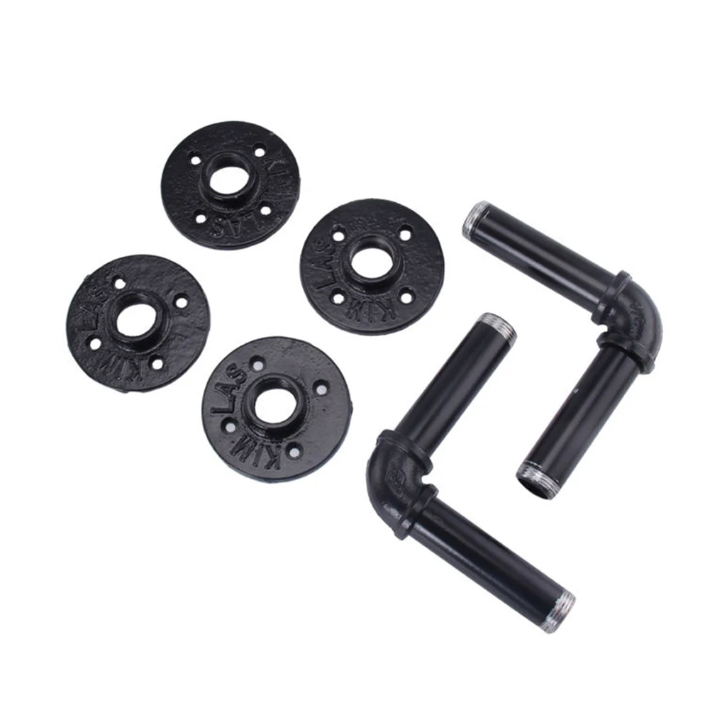 

2pcs/set Household Wall Bracket Vintage Pipe Shelf Bracket Industry Style Flange Pipe Shelf Holders Wood Board Rack Iron