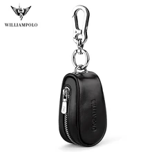 WILLIAMPOLO кошельки из натуральной кожи для автомобильных ключей, Мужской органайзер для ключей, ключница на молнии, чехол для ключей, сумка, кошелек, PL271