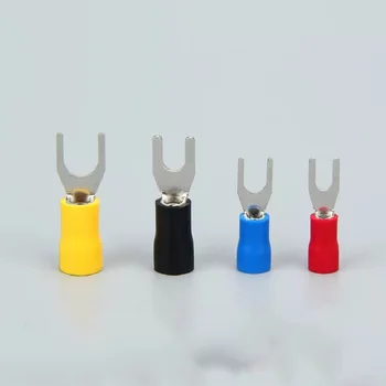 

50/100PCS SV2-6 Wiring terminal Furcate Cable Wire Connector 16~14AWG Wire Crimp Terminals Furcate Pre-Insulating Fork Spade