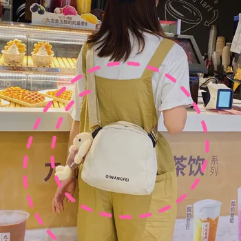 

2020 new fashion casual canvas ladies trendy bag Korean women's bag mini shoulder messenger