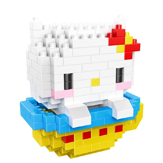 Kawaii Sanriod Small Building Blocks Cartoon Kuromi My Melody Cinnamoroll Kt Animal Model Education Game Graphics Toy Xmas Gift 5