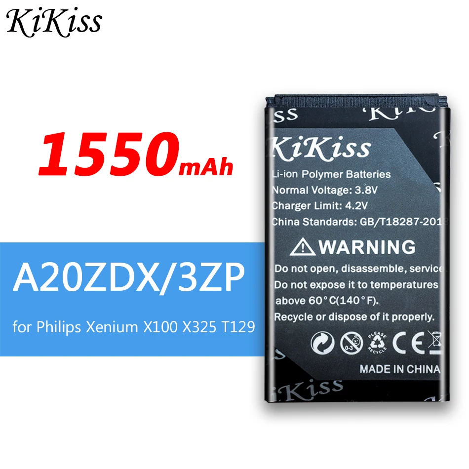 Аккумулятор KiKiss для Philips Xenium X100 X325 S337 S309 W732 W832 W6500 W6610 A20ZDX/3ZP AB2000JWML AB1600DWMT AB2400AWMC |