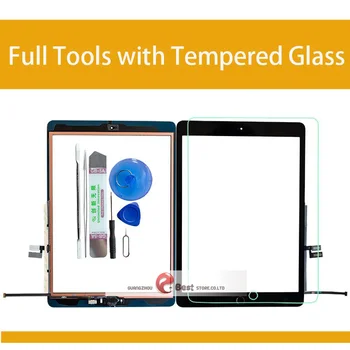 

For iPad 7 2019 A2197 A2200 A2198 Digitizer Touch Screen For iPad 10.2 Assembly +Adhesive+Button+Tempered Glasss +Tools