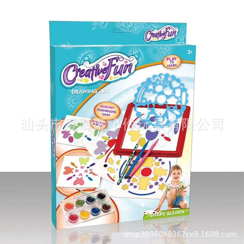 

Flowers Spirograph Package Children Fine Art Painted Model Ruler Stationery Set Mapping Fantasy Spirograph