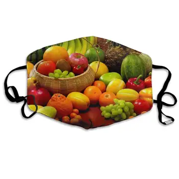 

Mouth Mask Variety Fresh Vegetables Fruits Print Masks - Breathable Adjustable Windproof Mouth-Muffle, Camping Running for Women