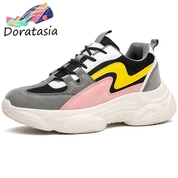 

DORATASIA Comfort lace-up Platform Shoes Brand Design Wedges Sneakers Women New Fresh Color Spring Sneakers