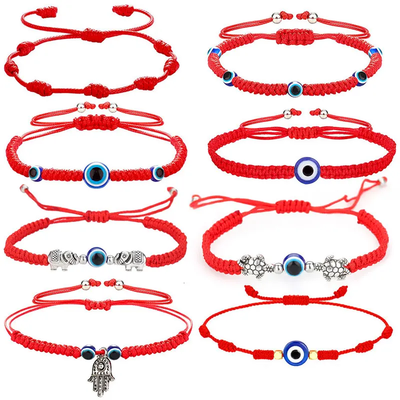 Lucky Evil Turkish Eye Bracelet hand elephant Braided Rope Red Thread String Bracelet Women Charm Adjustable Friendship Jewelry bracelet jewelry