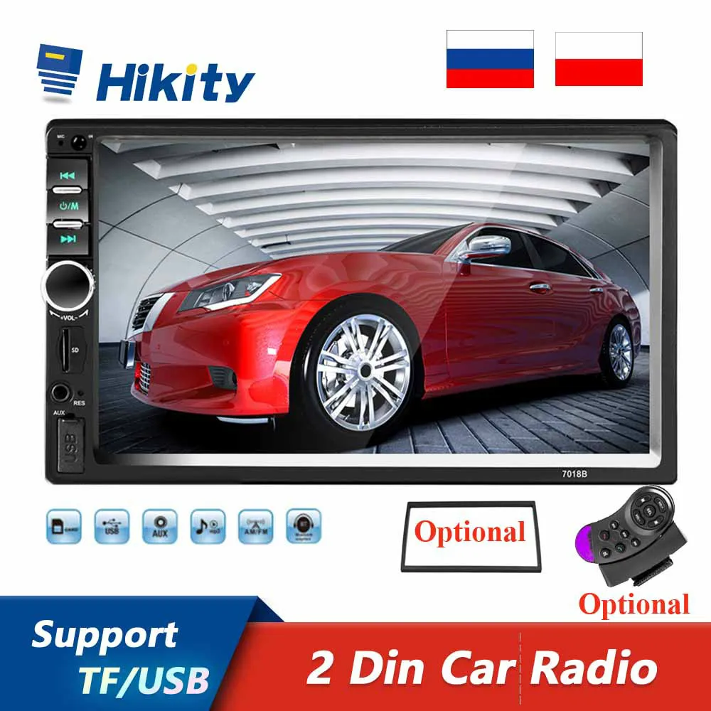 Автомагнитола Hikity 7 &quotHD 2 din MP5 сенсорный экран Bluetooth мультимедийный плеер камера