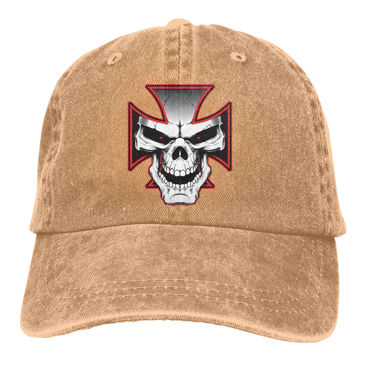 Cross Skul Casquette черные унисекс Мужские Женские джинсовые бейсболка с ремешком кепки регулируемые Гольф папа шляпа - Цвет: Хаки