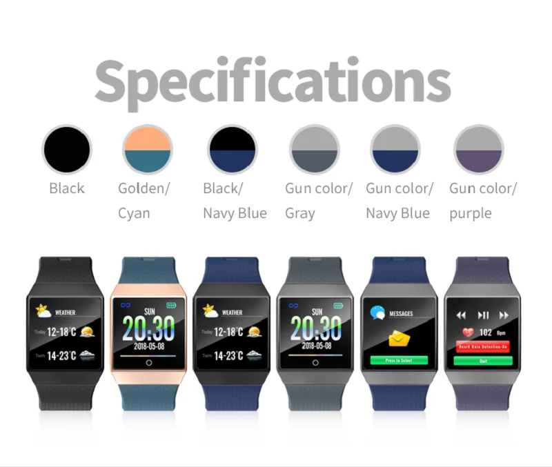 CSTINKJET IT117 Smart Watch Sport Для мужчин Водонепроницаемый Smartwatch сердечного ритма устройство отслеживания с Bluetooth для IOS и Android
