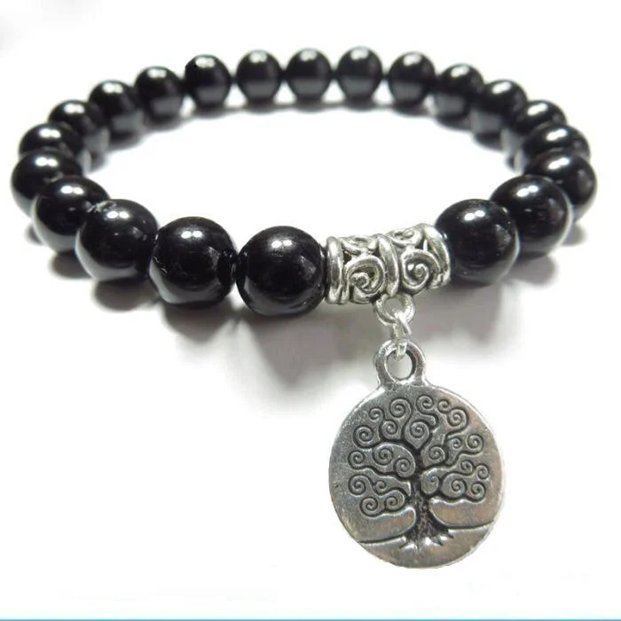 Темно-серый Moda feminina pulseira Fosco Amazonita contas com lotus Будда Ом Charme Pulseira de Yoga 108 mala colar Прямая поставка - Цвет: Темно-серый